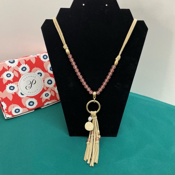 Plunder Leather Tassel and Bead Necklace - Picture 2 of 3